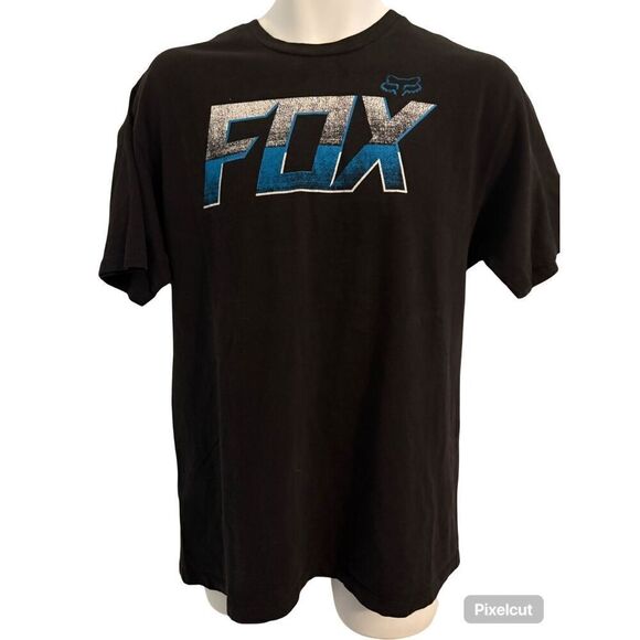 Fox Racing Black and Blue Short Sleeve T-Shirt. Size Large - Picture 1 of 6
